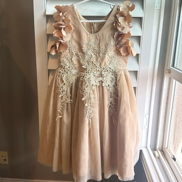 Trish Scully gold tulle dress 6 - Picture 1 of 4